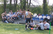 Players look on at the eurofootballfives.com 2007 Krakow Trophy five-a-side football tournament